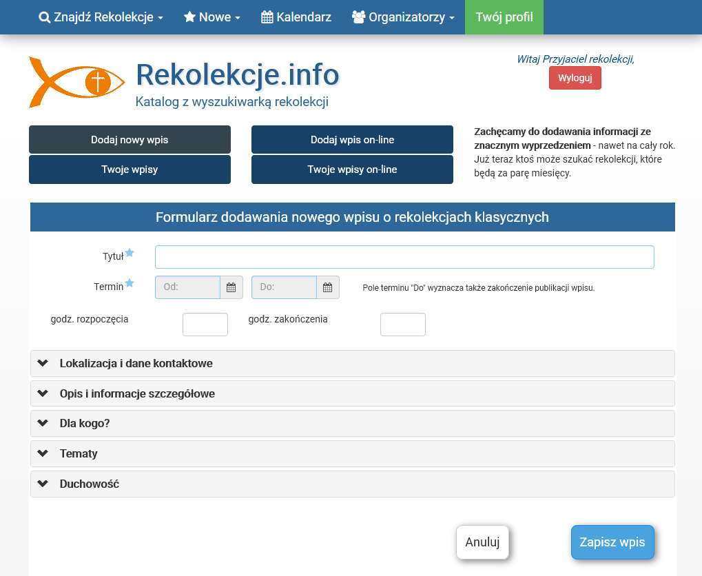 formularz rekolekcje 4